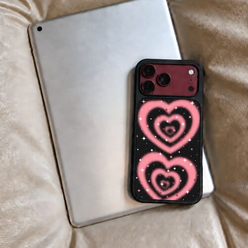 ins风复古爱心黑边玻璃磁吸适用苹果iPhone18promax手机壳1716pro小米1514Pro华为mate80p90荣耀vivooppo防摔