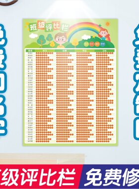 班级评比栏墙贴小学生你追我赶幼儿园小红花奖励榜教室布置装饰
