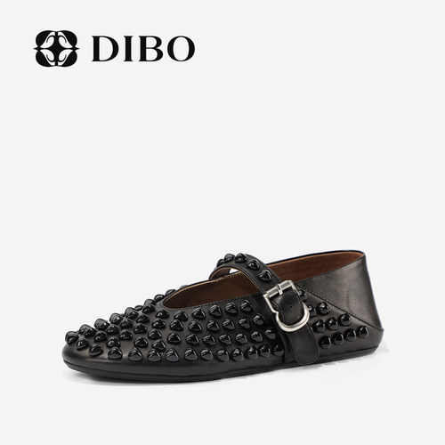 DIBO碲铂真皮休闲浅口单鞋女