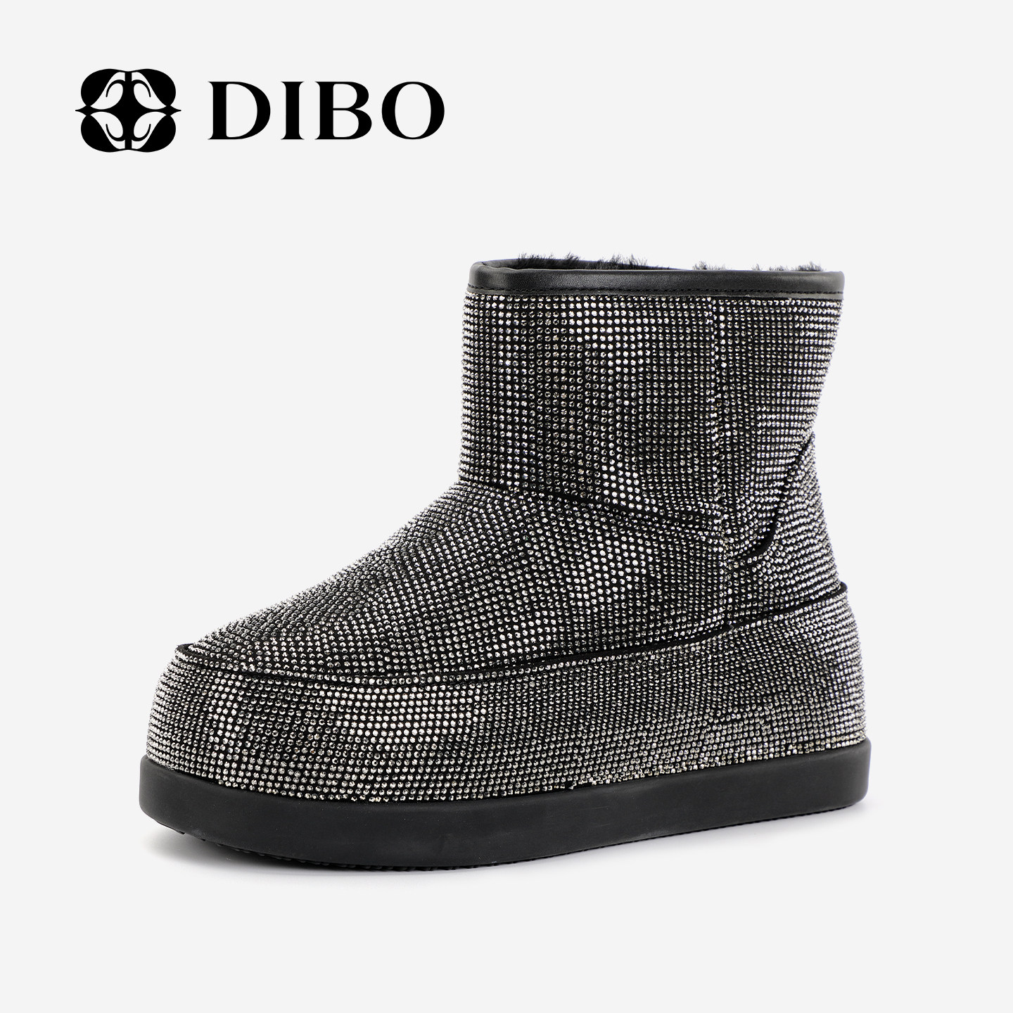 DIBO碲铂羊毛闪耀亮钻保暖短靴
