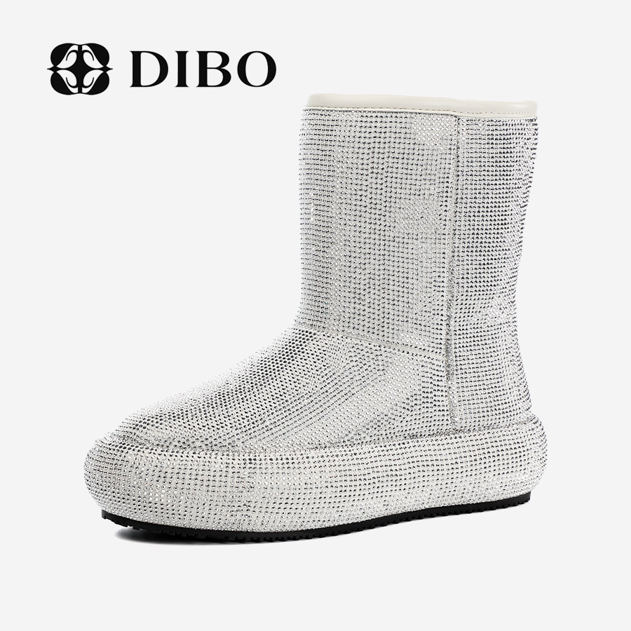 DIBO碲铂冬季羊毛雪地靴短靴