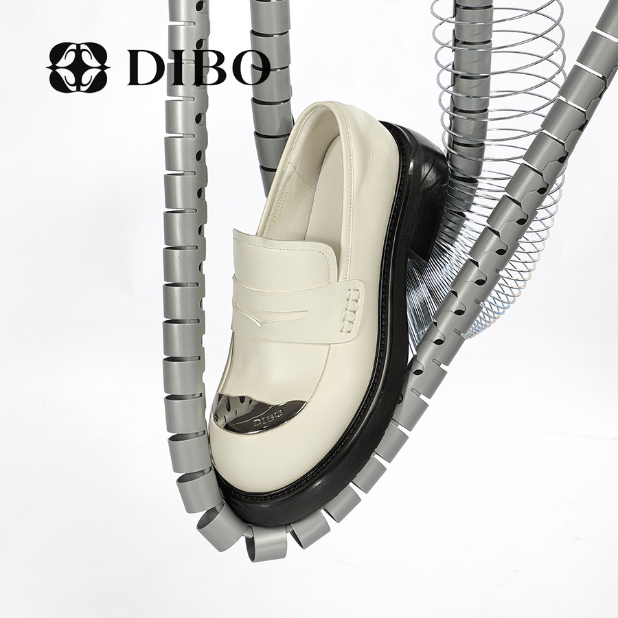 dibo碲铂女鞋商场同款2023年秋季新款通勤百搭乐福鞋女复古单鞋女