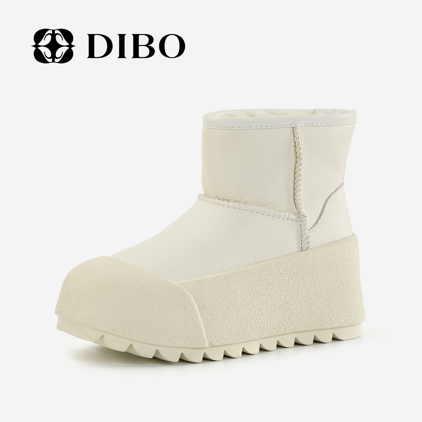 DIBO碲铂纯色百搭保暖雪地靴女
