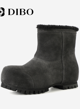 DIBO碲铂时尚厚底羊毛毛雪地靴2025年冬季时尚保暖短筒靴子棉鞋女