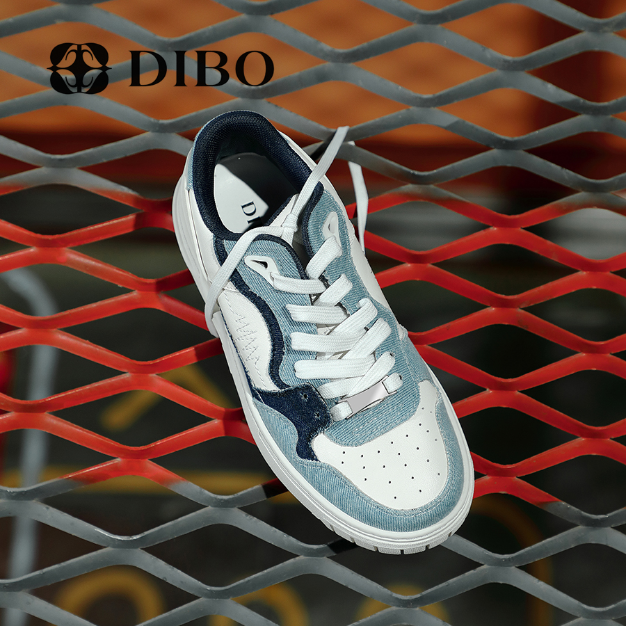 dibo碲铂真皮平底松糕休闲板鞋春季新款增高女鞋百搭小白鞋