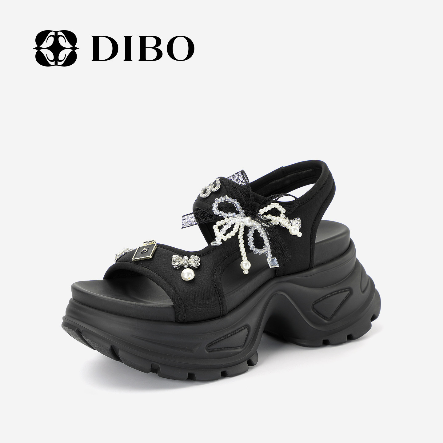 DIBO碲铂商场同款2025夏季新款蝴蝶结潮流厚底运动凉鞋女可搭裙子,女鞋,休闲凉鞋,淘宝优惠券,粉丝福利购,淘宝优惠卷