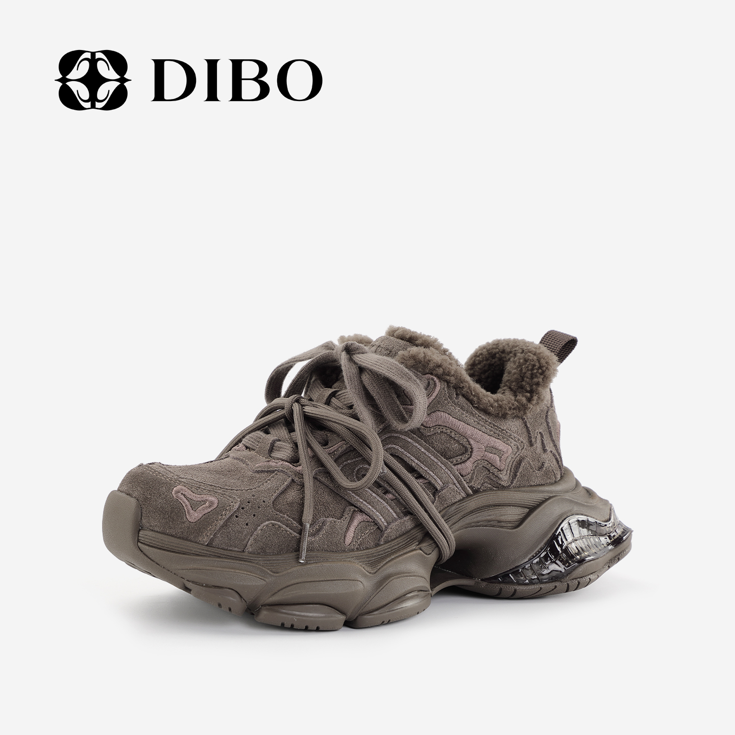 DIBO碲铂百搭真皮加绒休闲鞋