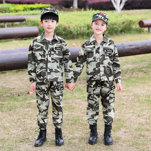 春秋儿童迷彩服套装初高中学生军训服长袖幼儿园夏令营SF演出服批