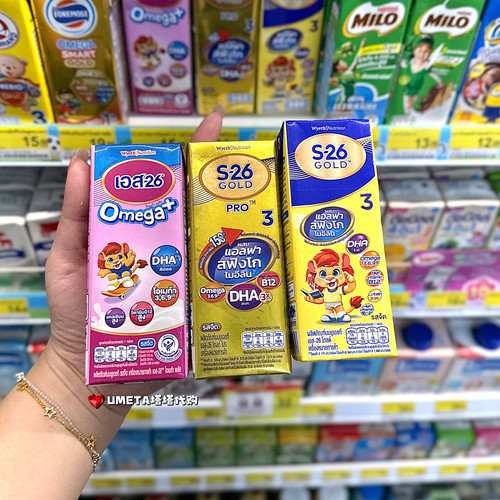 S-26泰国7-11代购水奶OMEGA婴幼儿配方奶DHA+益生元B12液态奶
