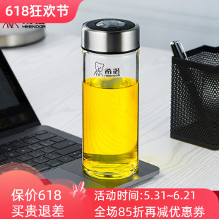 希诺单层玻璃杯商务办公车载便携创意加厚泡茶水杯子XN-6015/6016