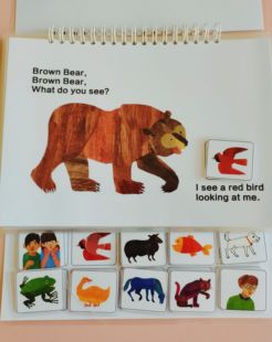 英文绘本拓展安静书从brown bear粘贴撕拉互动书撕撕教具书成品