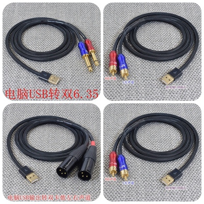 usb输出转双莲花2RCA线