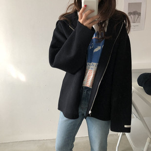 宽松连帽休闲毛呢外套女学生短款 韩版 小个子呢大衣女 新款 2020春季