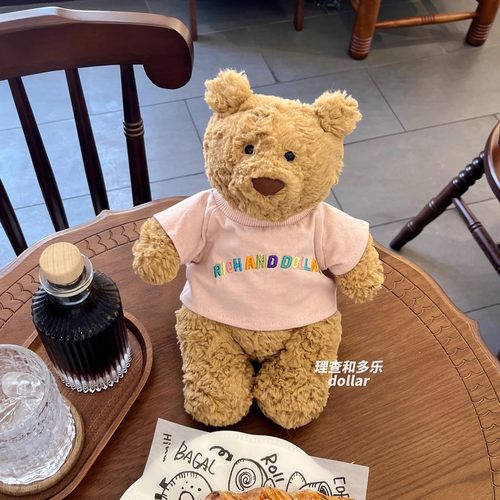 jellycat巴塞罗熊衣服脏粉色T恤莉娜熊衣服nici小熊短袖夏天娃衣