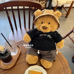 巴塞罗熊衣服黑色短袖Teddytales莉娜熊娃衣嘉尔同款jellycat娃衣