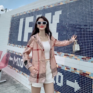 BIABETTY时尚大牌正品英伦风经典格纹格子单层薄款防晒衣外套