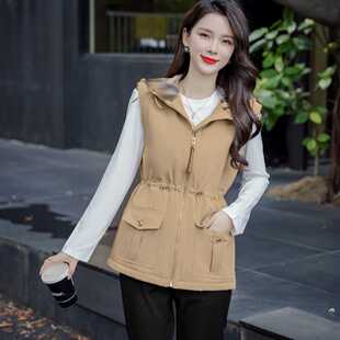 高端羽绒棉马甲女欧美外穿坎肩背心连帽马夹显瘦外套BIABETTY正品
