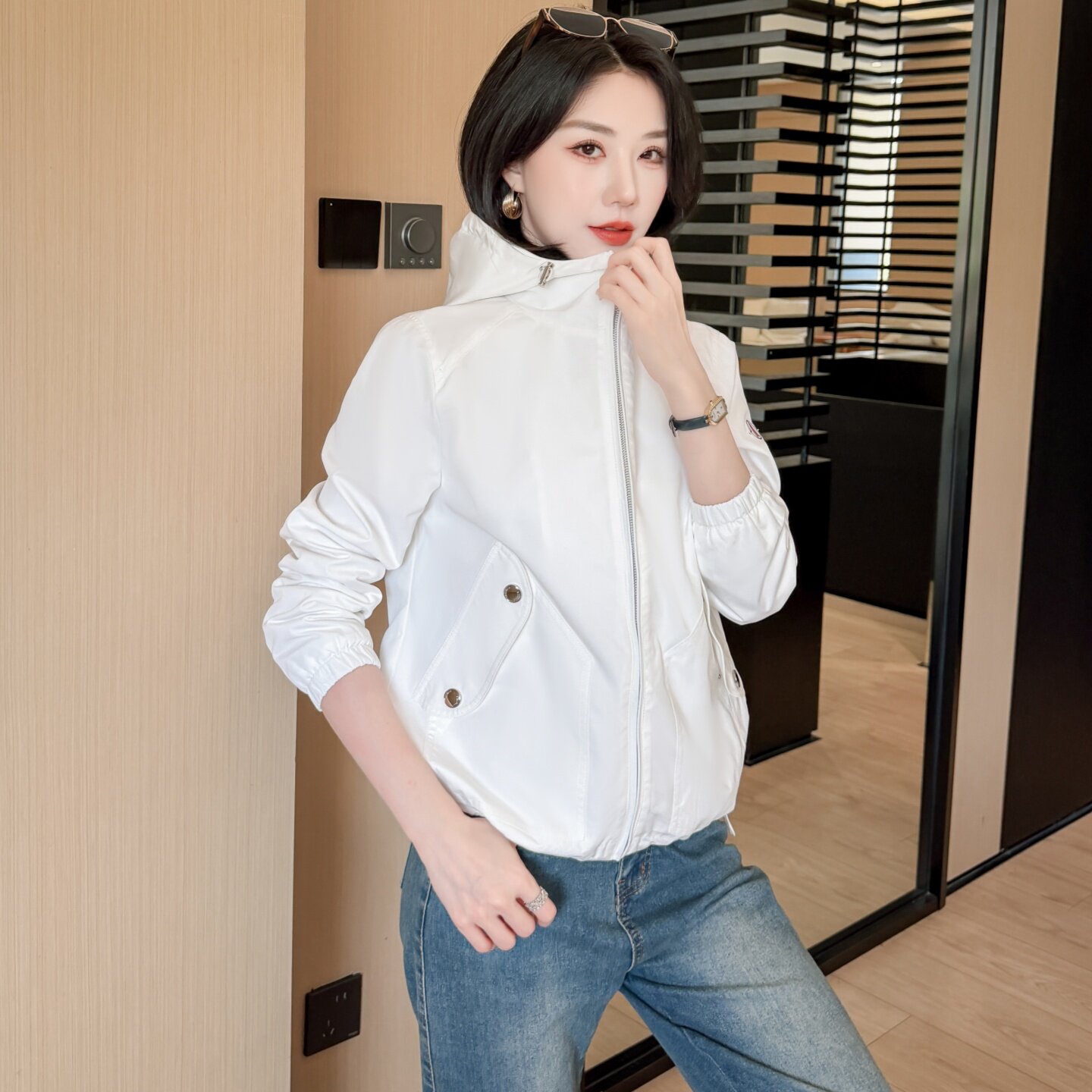 欧美休闲秋冬女士高品质夹克外套