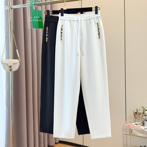 欧美大牌高端女装休闲直筒棉质裤