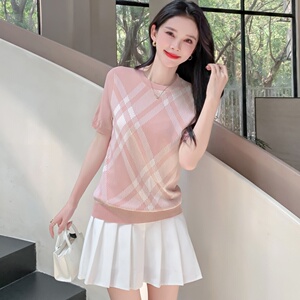欧美大牌代工奢侈品质女针织短袖
