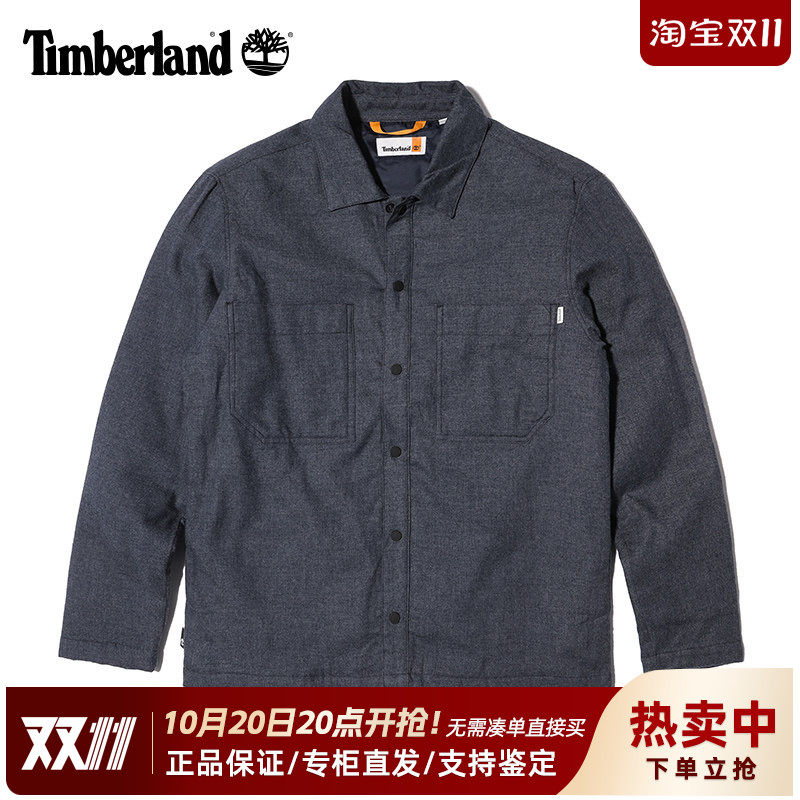 Timberland添柏岚户外男秋冬翻领夹棉保暖棉服长袖衬衫外套A6P85