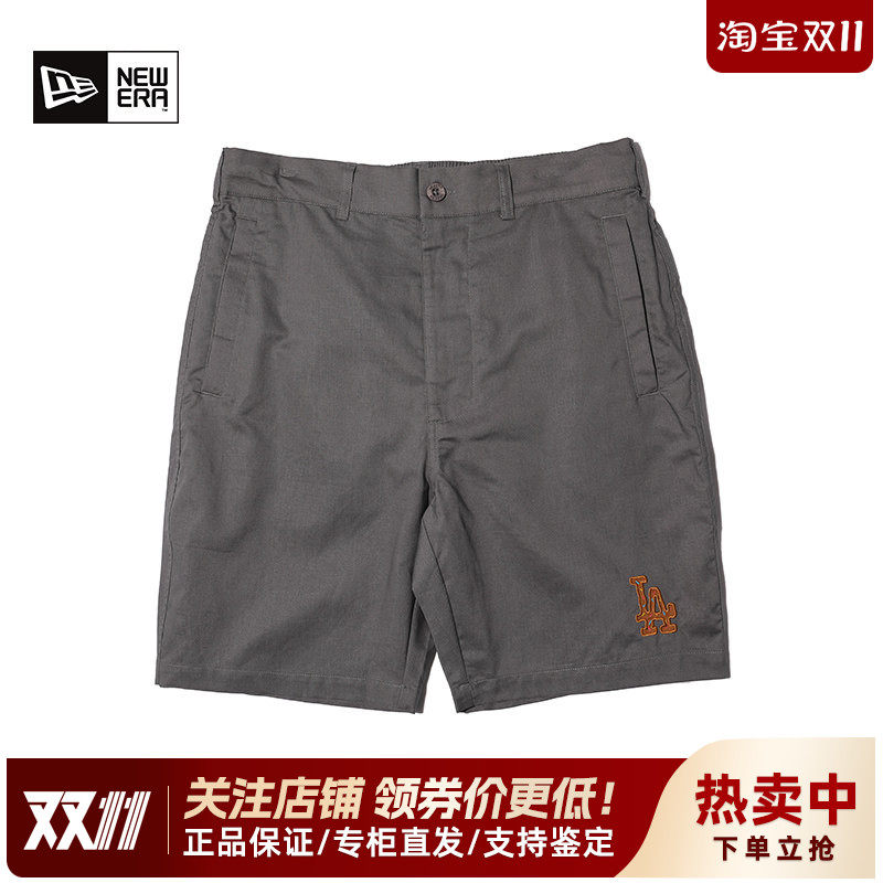 NEW ERA纽亦华MLB男女款夏季棉麻透气LA潮流休闲运动短裤13718765