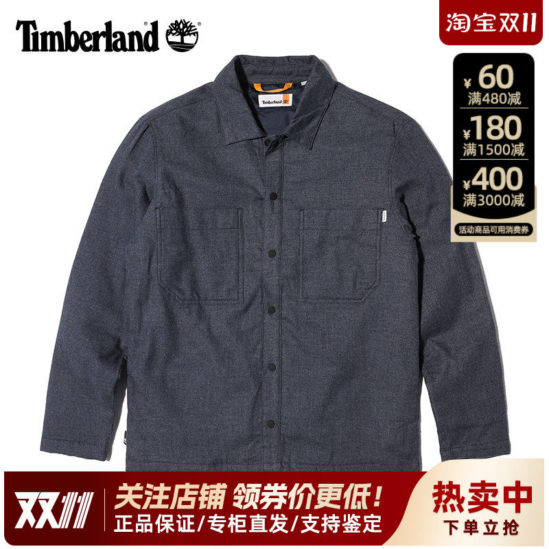 Timberland添柏岚户外男秋冬翻领夹棉保暖棉服长袖衬衫外套A6P85