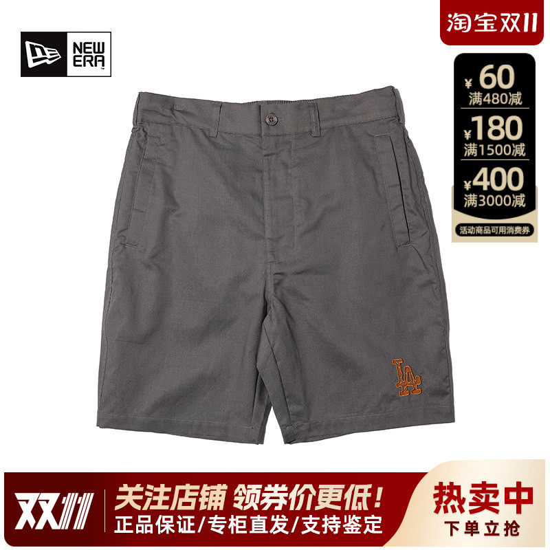 NEW ERA纽亦华MLB男女款夏季棉麻透气LA潮流休闲运动短裤13718765