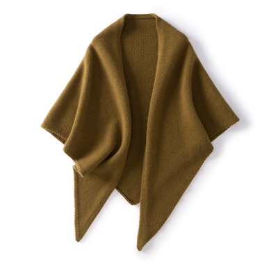 随便怎么搭重磅八股加厚复古针织山羊绒三角巾毛线披肩围巾女两用