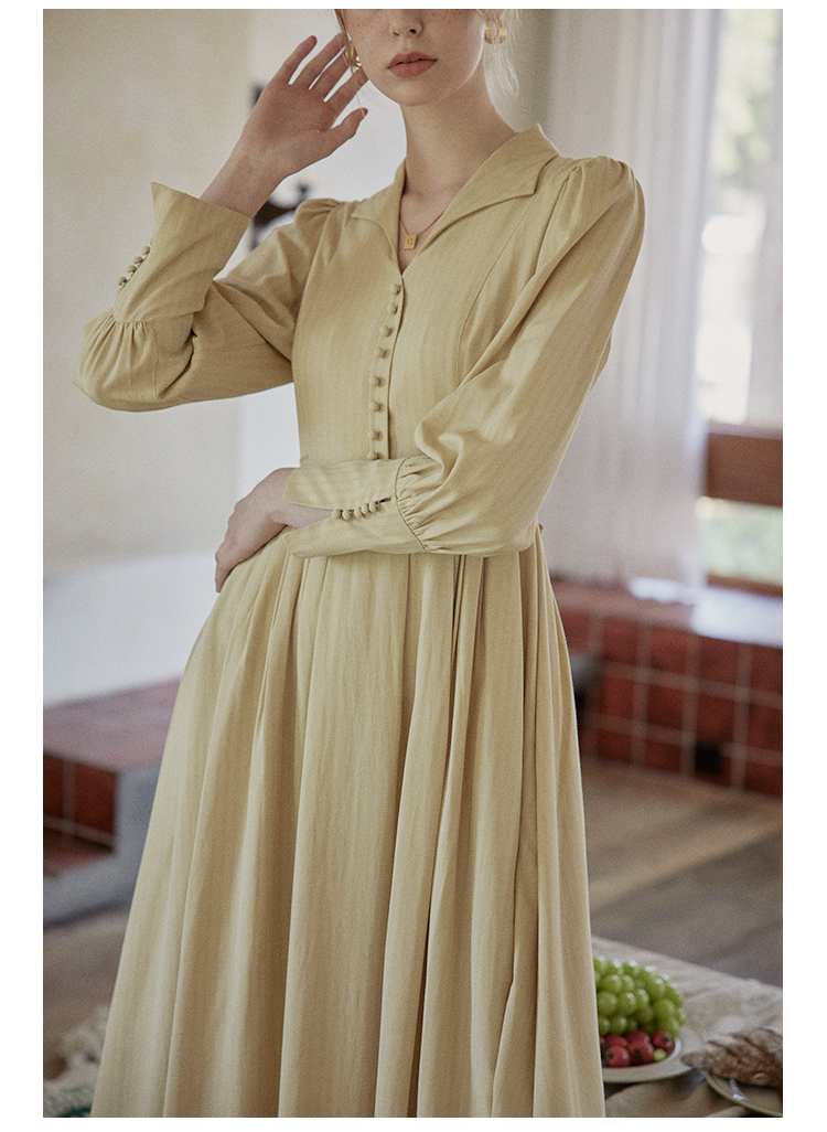 1937丹丹纸样连衣裙春秋长袖复古