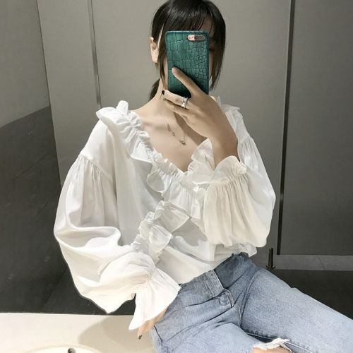 1103丹丹纸样服装裁剪图纸打版DIY雪纺上衣V领大领子长袖春秋宽松