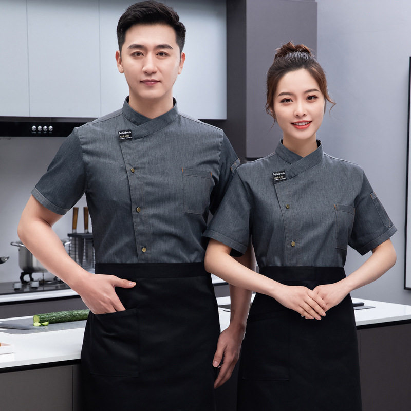 厨师工作服秋冬装高端酒店工装制服定制印字LOGO男女长袖加肥加大