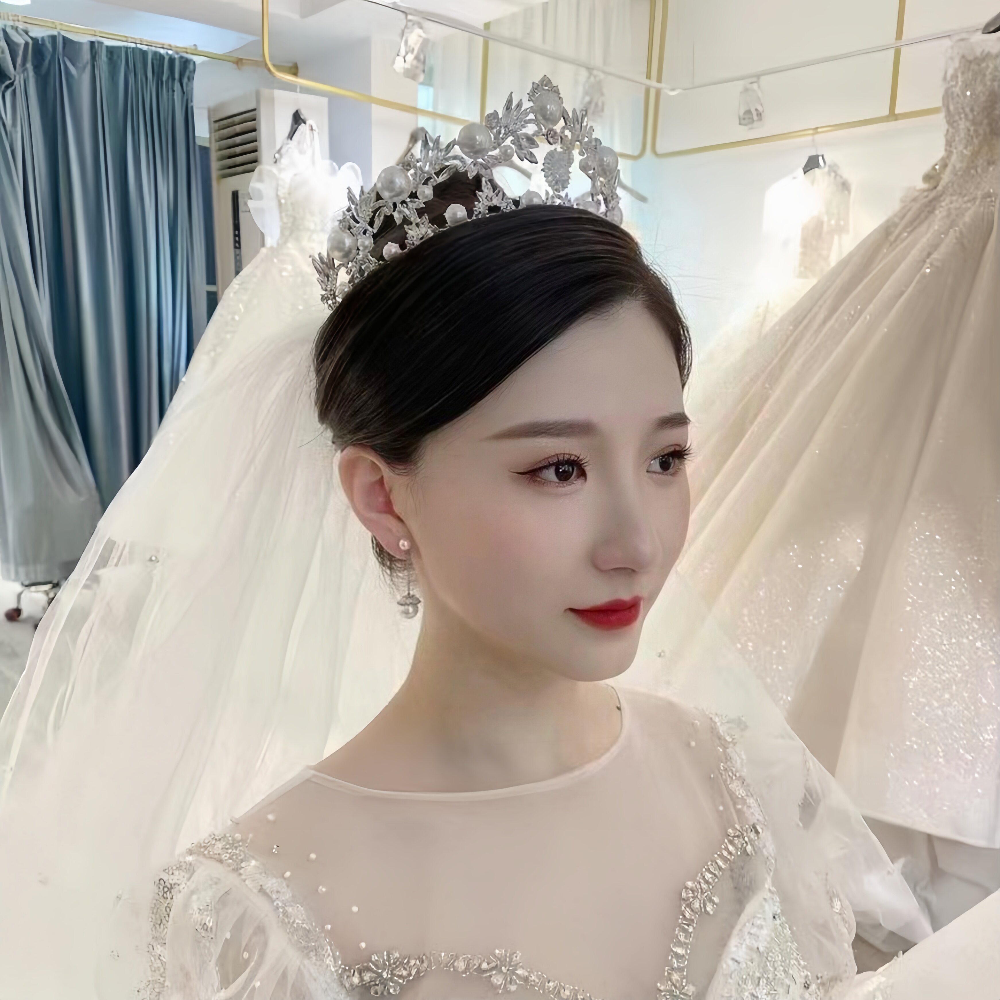 新娘复古宫廷珍珠大皇冠订婚晚宴走秀写真王冠十八岁礼物公主跟妆