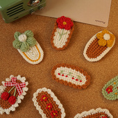 菲菲姐家diy手工材料包钩织发夹编织毛线复古发卡刘海夹边夹头饰