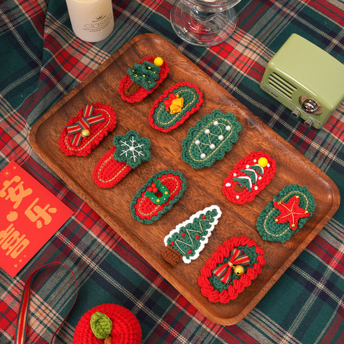 菲菲姐家DIY圣诞发夹毛线