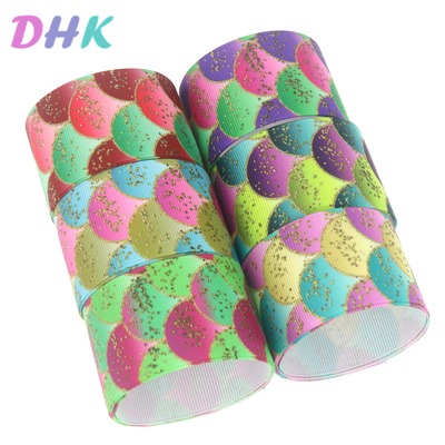 鱼鳞 印花织带 缎带 绸带 彩带 蝴蝶结DIY卡通印刷罗纹带D10739