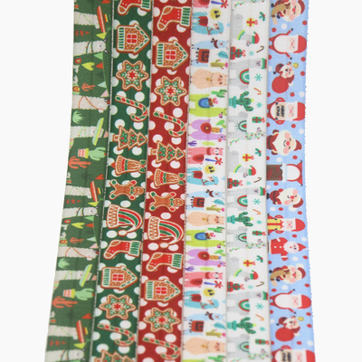 圣诞纹印花织带缎带绸带 彩带蝴蝶结DIY卡通印刷弹力包边带C11936