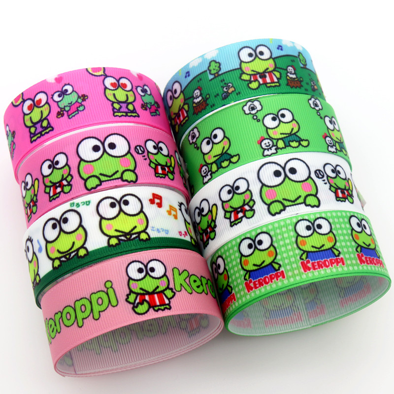 keroppi印花织带 缎带 绸带 彩带 蝴蝶结DIY卡通印刷罗纹带S13197