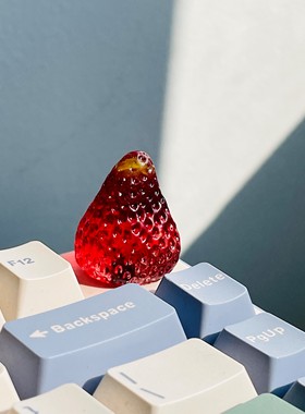 时令草莓｜水晶键盘旋钮6mm键帽Hi8机械键盘键帽个性键帽水果礼物