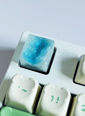 海水波纹｜透光键帽 手工树脂 机械键盘背光适配 桌搭氛围