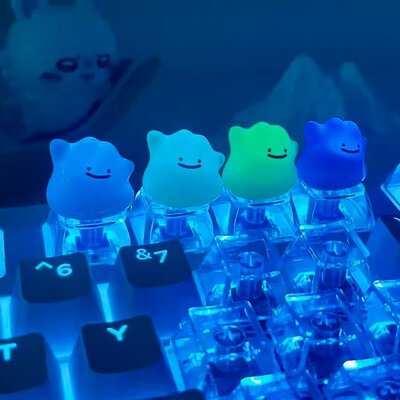 夜光百变怪透光键帽桌搭氛围拉满