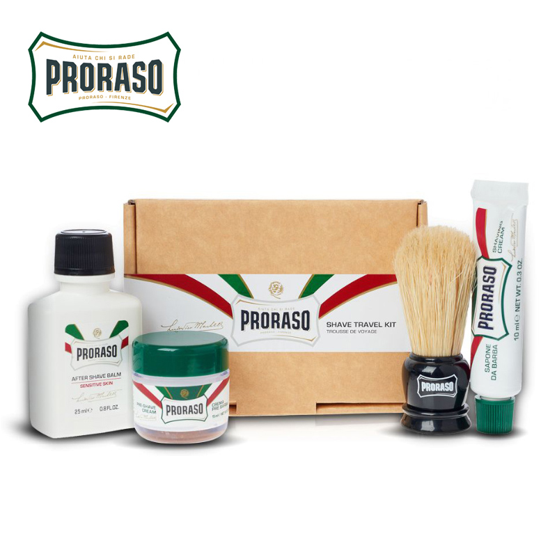 PRORASO帕拉索进口帕拉索男士剃须膏须后乳按摩霜旅行套装四件套