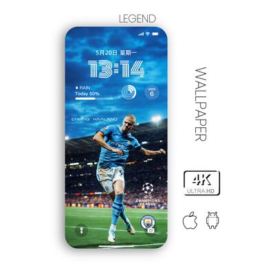 手机壁纸素材图片足球球星壁纸|哈兰德曼城球星039