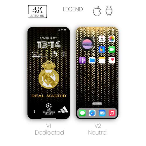 手机壁纸素材图片足球队壁纸皇马土豪金037