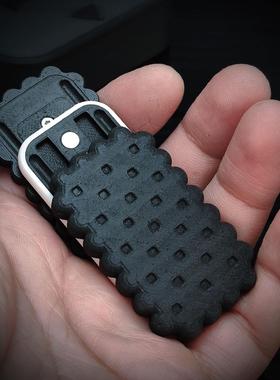 Taffu高端碳纤维edc自锁不解体限位三层推牌啪啪牌3D打印解压玩具