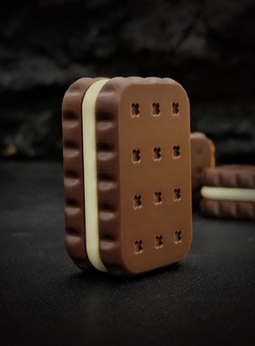 Taffu巧克力奶油夹心3D打印edc自锁不解体三层推牌啪啪牌解压玩具