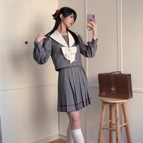 夏日和风铃  原创设计校供风圣母襟赤三本JK制服水手服正统