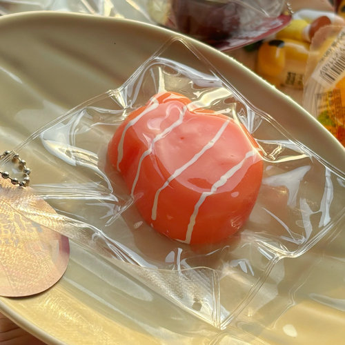 三文鱼块硅胶捏捏乐解压玩具发泄squishy奶油泥感挂件礼物创意