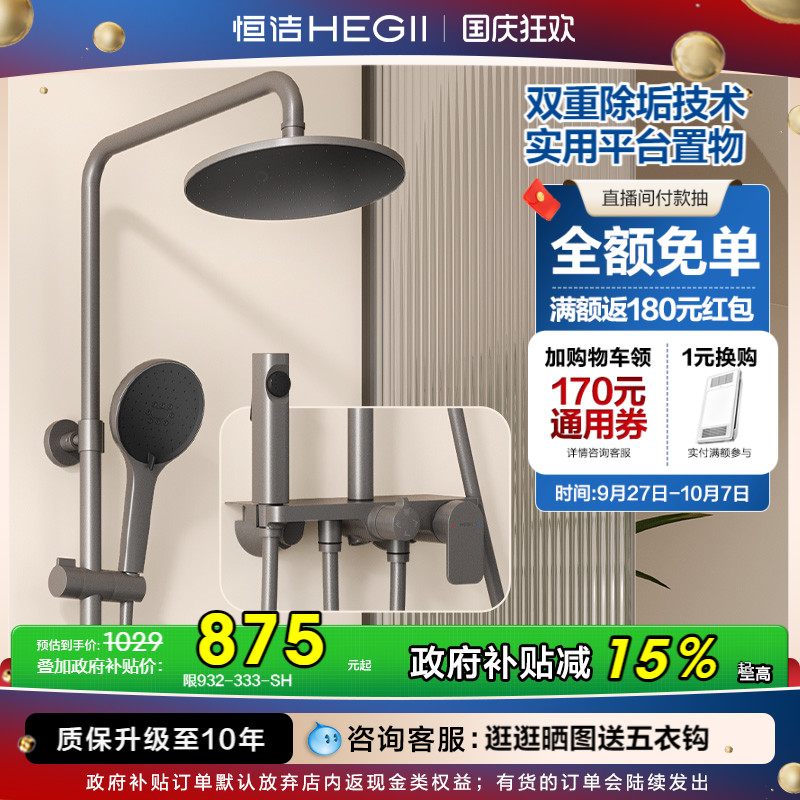 恒洁双重除垢置物花洒
