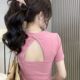 2026夏季 上衣女ins潮 辣妹纯欲短款 小众露背上衣女纯色T恤夏季 短袖